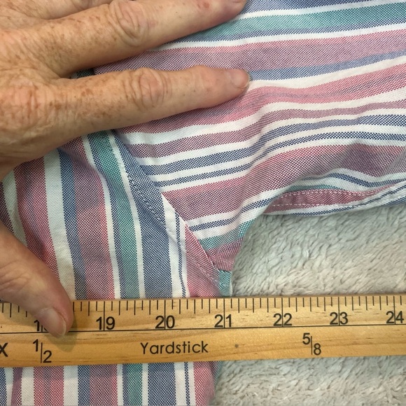 Vintage L.L. Beans Women's 100% Cotton Poplin Striped Button Down Sz MP Prep - Picture 11 of 12